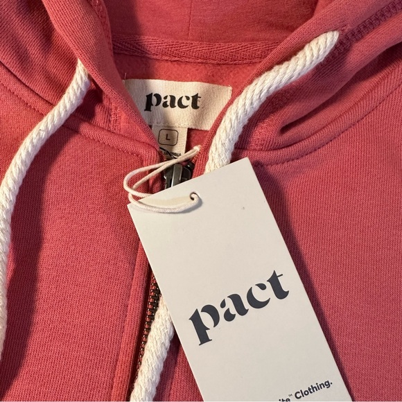 LAST ONE! NWT Pact L 100% Organic Cotton Gender Neutral Fleece Lined Zip Hoodie - Picture 5 of 8